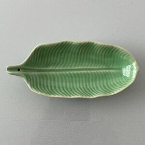 Incense Holder Sage Green Leaf Holds Cones or Sticks